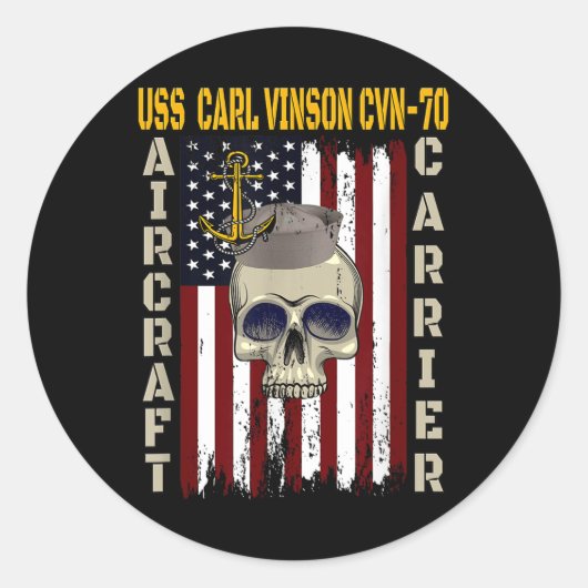 Uss Carl Vinson Cvn-70退役軍人デイパパボーイソンGr ラウンドシール (正面)