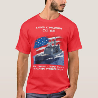 USS Chosin CG65 Class Cruiser American Flag Vetera Tシャツ