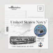 USS CHUKAWAN AO-100 FLEET OILER  - POSTCARD ポストカード (正面/裏面)