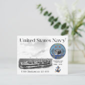 USS CHUKAWAN AO-100 FLEET OILER  - POSTCARD ポストカード (スタンド正面)