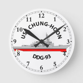 USS CHUNG-HOON - DDG-93 - ARLEIGH BURKE ラウンド壁時計