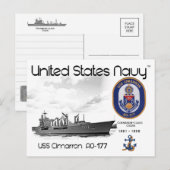USS CIMARRON AO-177オイラー – ポストカード (正面/裏面)