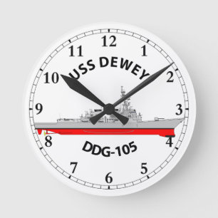 USS DEWEY - DDG-105 - ARLEIGH BURKE ラウンド壁時計