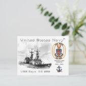 USS DEYO DD-989 DESTROYER – はが き ポストカード (スタンド正面)