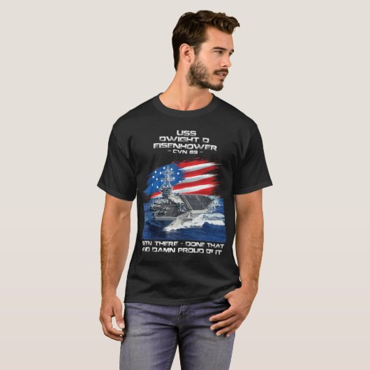 USS Dwight D Eisenhower CVN 69航空母艦Ve Tシャツ (正面フル)