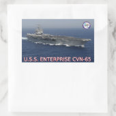 USS Enterprise CVN-65ステッカー 長方形シール (バッグ)