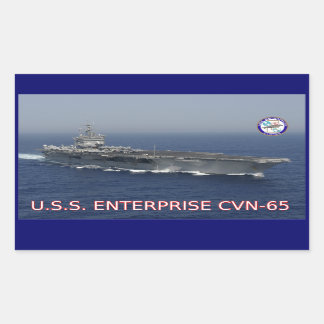 USS Enterprise CVN-65ステッカー 長方形シール