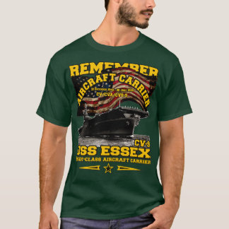 USS EsCV9航空機キャリアを記憶する Tシャツ