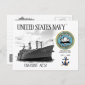 USS FLINT AE-32弾薬船 – ポストカード (正面/裏面)