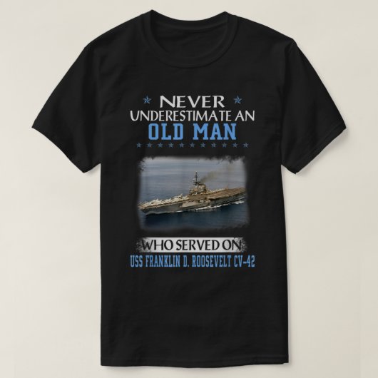 USS Franklin D Roosevelt CV42 Aircraft Carrier Vet Tシャツ (デザイン正面)