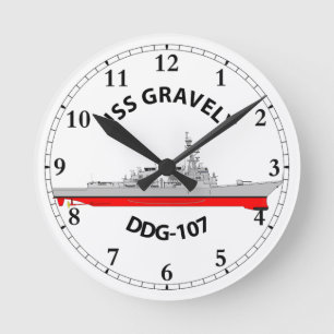USS GRAEGLY - DDG-107 - ARLEIGH BURKE ラウンド壁時計