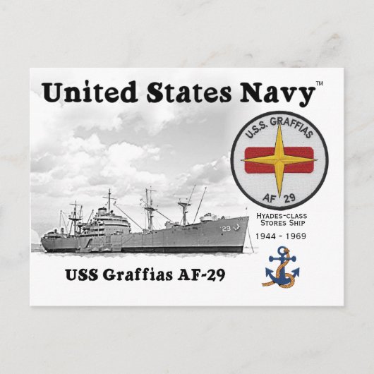 USS GRAFFIAS AF-29商店船 – はがき (正面)