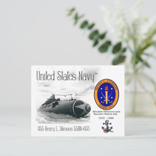 USS HENRY L. STIMSON SSBN-655 – はがき (スタンド正面)