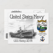 USS HUNLEY AS-31海底入札はがき ポストカード (正面/裏面)