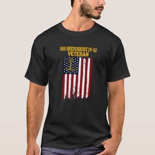 USS Independence CV-62 CVA-62航空母艦Vet Tシャツ (正面)