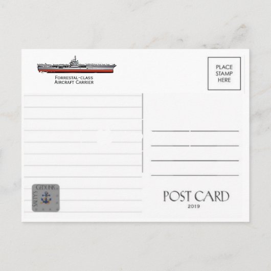 USS INDEPENDENCE CVA-62キャリアハガキ ポストカード (裏面)