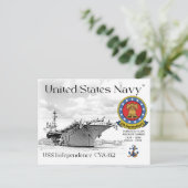USS INDEPENDENCE CVA-62キャリアハガキ ポストカード (スタンド正面)
