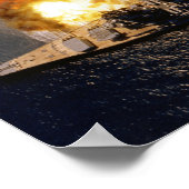 USS Iowa – 戦艦の発射ブロードサイド – 1984 ポスター (角)