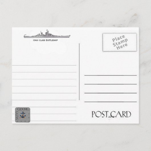 USS IOWA BB-61戦艦 – はがき (裏面)