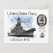 USS IOWA BB-61戦艦 – はがき (正面)
