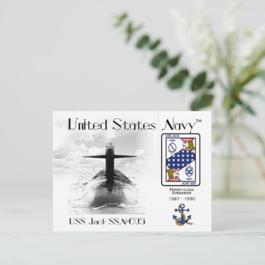 USS JACK SSN-605 SUBMARINE – ポストカード (スタンド正面)