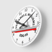 USS JAMES E. WILLIAMS - ARLEIGH BURKE ラウンド壁時計 (傾斜)