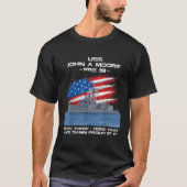USS John A Moore FFG 19 Class Frigate American Fla Tシャツ (正面)
