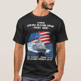 USS John Basilone DDG-122駆逐艦USA国旗 Tシャツ