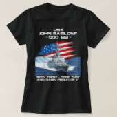 USS John Basilone DDG-122 Destroyer Ship USA Flag Tシャツ (デザイン正面)