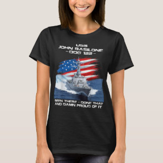 USS John Basilone DDG-122 Destroyer Ship USA Flag  Tシャツ