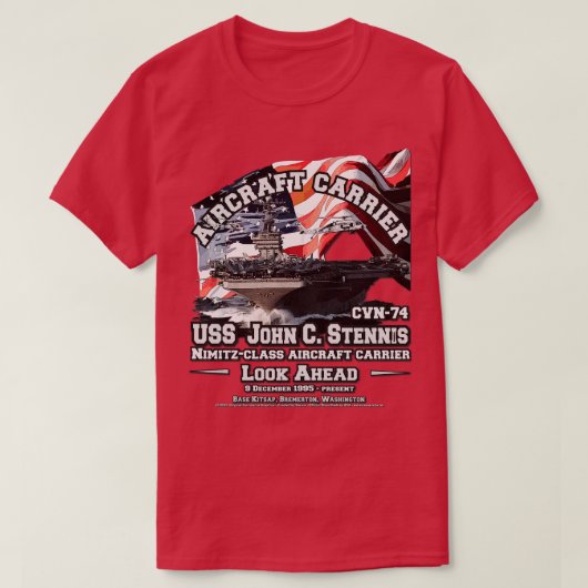 USS John C Stennis CVN74航空母艦ネイビー獣医 Tシャツ (デザイン正面)