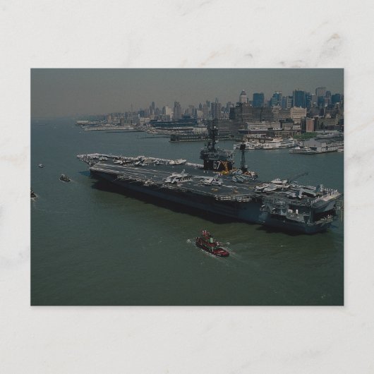 USS John F. Kennedy」ニューヨークのハドソンRに入団 ポストカード (正面)