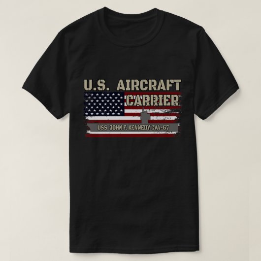 USS John F. Kennedy CVA-67航空母艦ベテラ Tシャツ (デザイン正面)