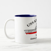USS Kearsarge、LHD-3、カスタマイズ可能な日付 ツートーンマグカップ (左)
