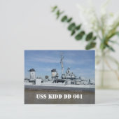 USS KIDD DD 661ポストカード ポストカード (スタンド正面)