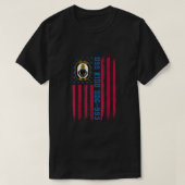 USS Kidd DDG-993 American Flag Veteran Father's Da Tシャツ (デザイン正面)