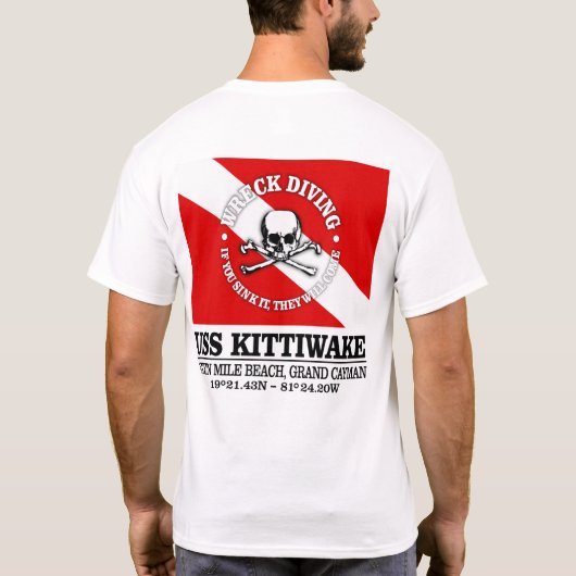 USS Kittiwake (最高の難破) Tシャツ (裏面)