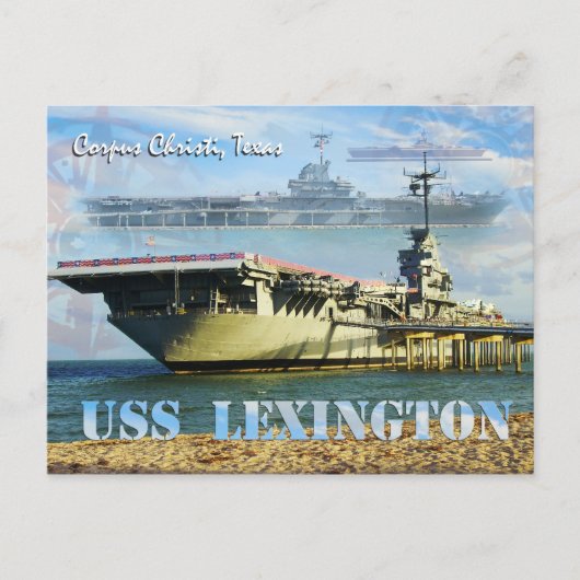 USS Lexington (CV-16)、Corpus Christi、テキサス州 ポストカード (正面)
