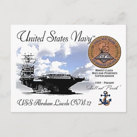 USS LINCOLN CVN-72キャリア – ポストカード (正面)
