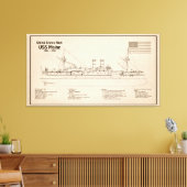 USS Maine – 船舶設計図プランSD キャンバスプリント (インサイチュ (リビング))