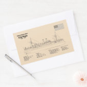 USS Maine – 船舶設計図プランSD 長方形シール (封筒)