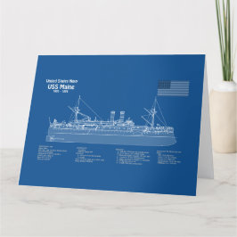 USS Maine - Ship Blueprint Plans ABD サンキューカード