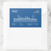 USS Maine - Ship Blueprint Plans ABD 長方形シール (バッグ)