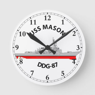 USS MASON - DDG-87 - ARLEIGH BURKE ラウンド壁時計