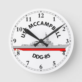 USS MCCAMPBELL - DDG-85 - ARLEIGH BURKE ラウンド壁時計