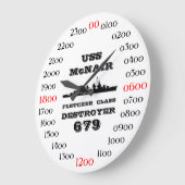 USS McNair (DD-679) ラージ壁時計 (傾斜)