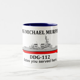 USS MIchael Murphy, DDG-112，カスタマイズ可能な日付 ツートーンマグカップ