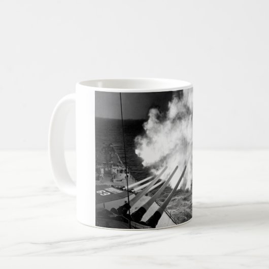 USS Missouriは16インチのshell_Warイメージを始動させます コーヒーマグカップ (正面左)
