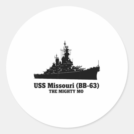 Uss Missouri Men Women Bb-63 Battleship Uss Missou ラウンドシール (正面)