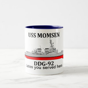 USS Momsen, DDG-92,カスタマイズ可能な日付を提供 ツートーンマグカップ